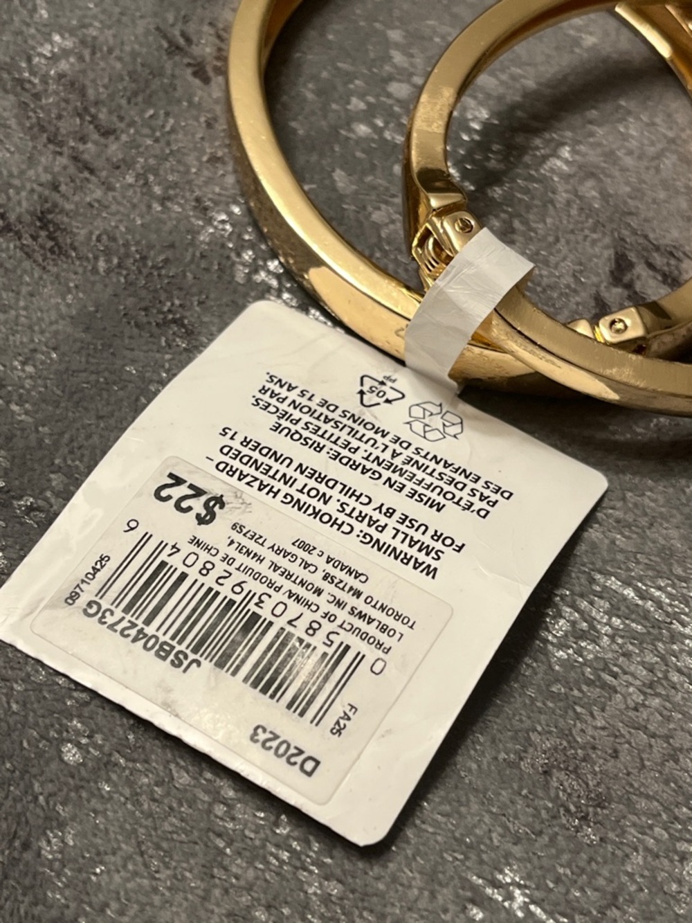 Joe Fresh Hinged Bangle Bracelets Goldtone 1 Thin 1 Thick - Picture 2 of 8